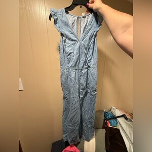 Old Navy Light Wash Denim Romper - Light Blue